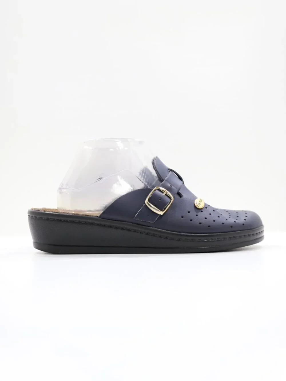 Fly Flot Blue Leather Lightweight Comfort Mules - 9/EU 40